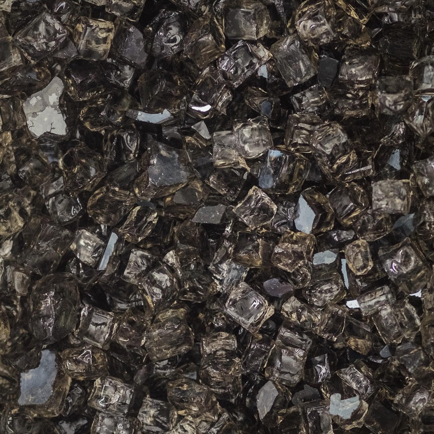 BBQGuys Signature Series 1/2-Inch Monochrome Gray Reflective Fire Glass - Close-up thumbnail