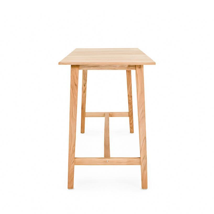 Teak + Table Friday Stool / Capri Bar 7-Piece - Table Front - White Background thumbnail