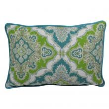 Cool Paisley Outdoor Lumbar Pillow W/ Piping By Lava Pillows - 12 1/2 X 18 1/2