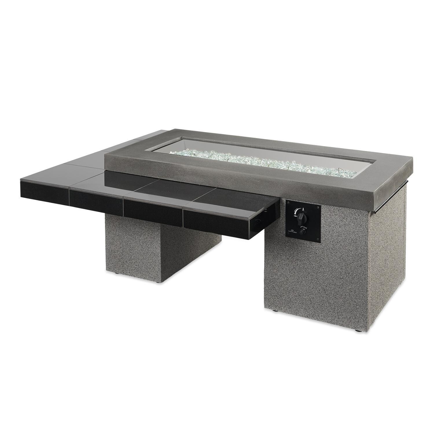 Lakeview Outdoor Designs Emfield Linear Gas Fire Pit Table - Black - No Flame - White Background thumbnail