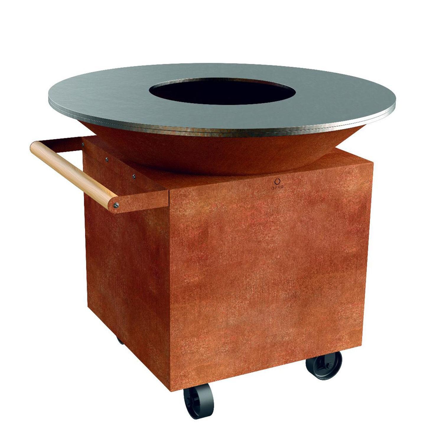 OFYR Classic Corten 120 PRO+ 46 Inch Wood-Fired Flat Top Grill - OC-120-PRO+