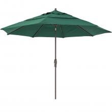 11 Ft. Octagonal Aluminum Auto Tilt Patio Umbrella W/ Crank Lift & Double Vent By Lakeview Outdoor Designs - Bronze Frame / Sunbrella Forest Green Canopy image
