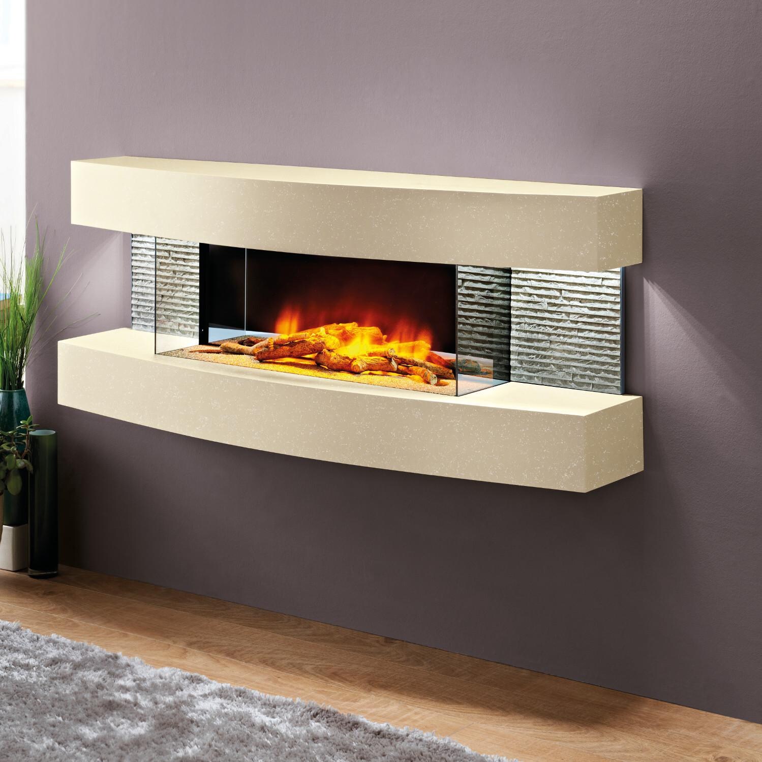 Evolution Fires FWMCM Miami Curve 48Inch Wall Mount Electric Fireplace