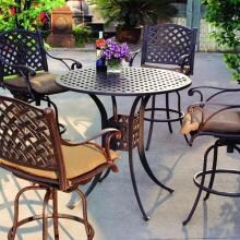 Darlee Nassau 5 Piece Cast Aluminum Patio Bar Set With Swivel Bar Stools image