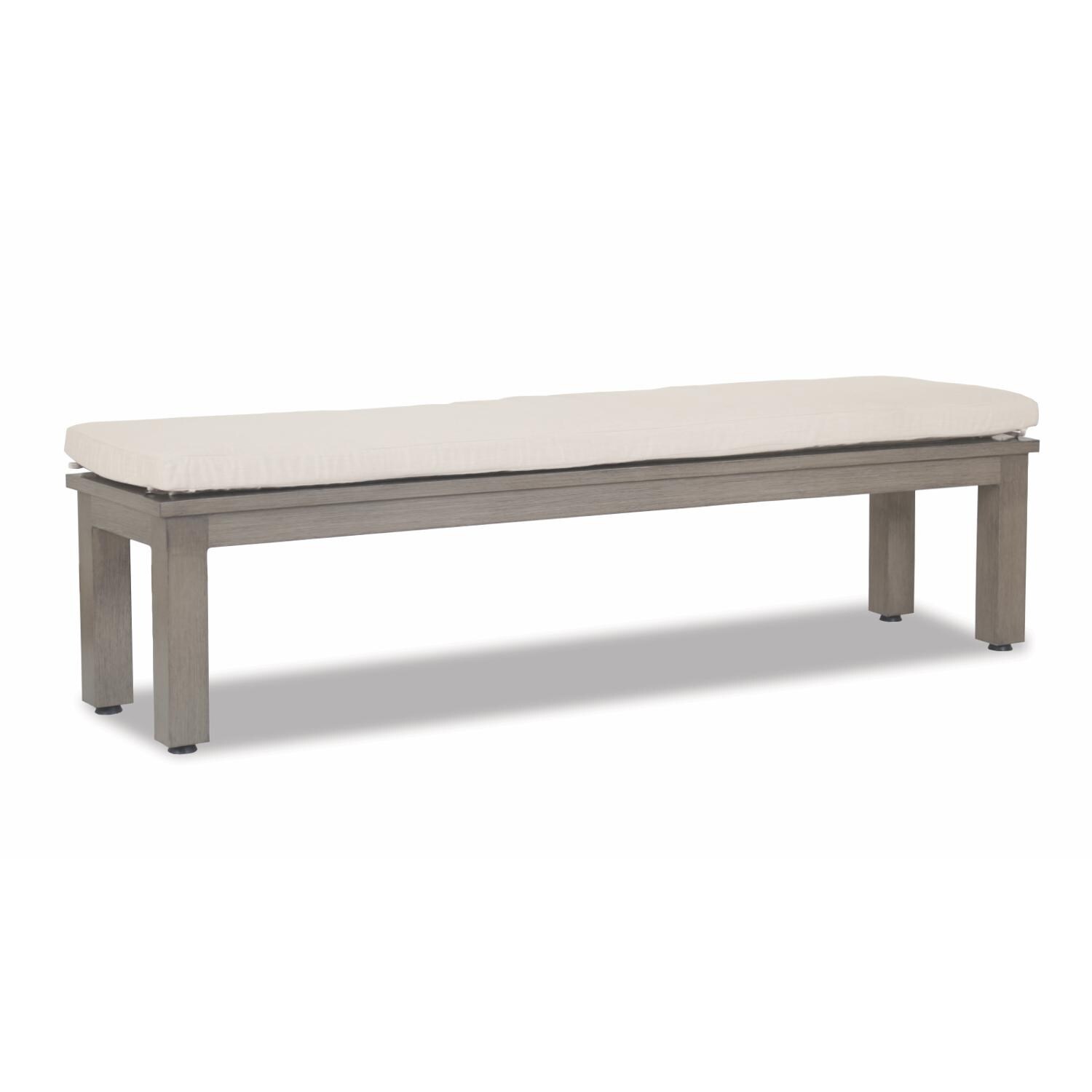 Laguna 72 Inch Aluminum Bench in Driftwood/Canvas Flax by Sunset West