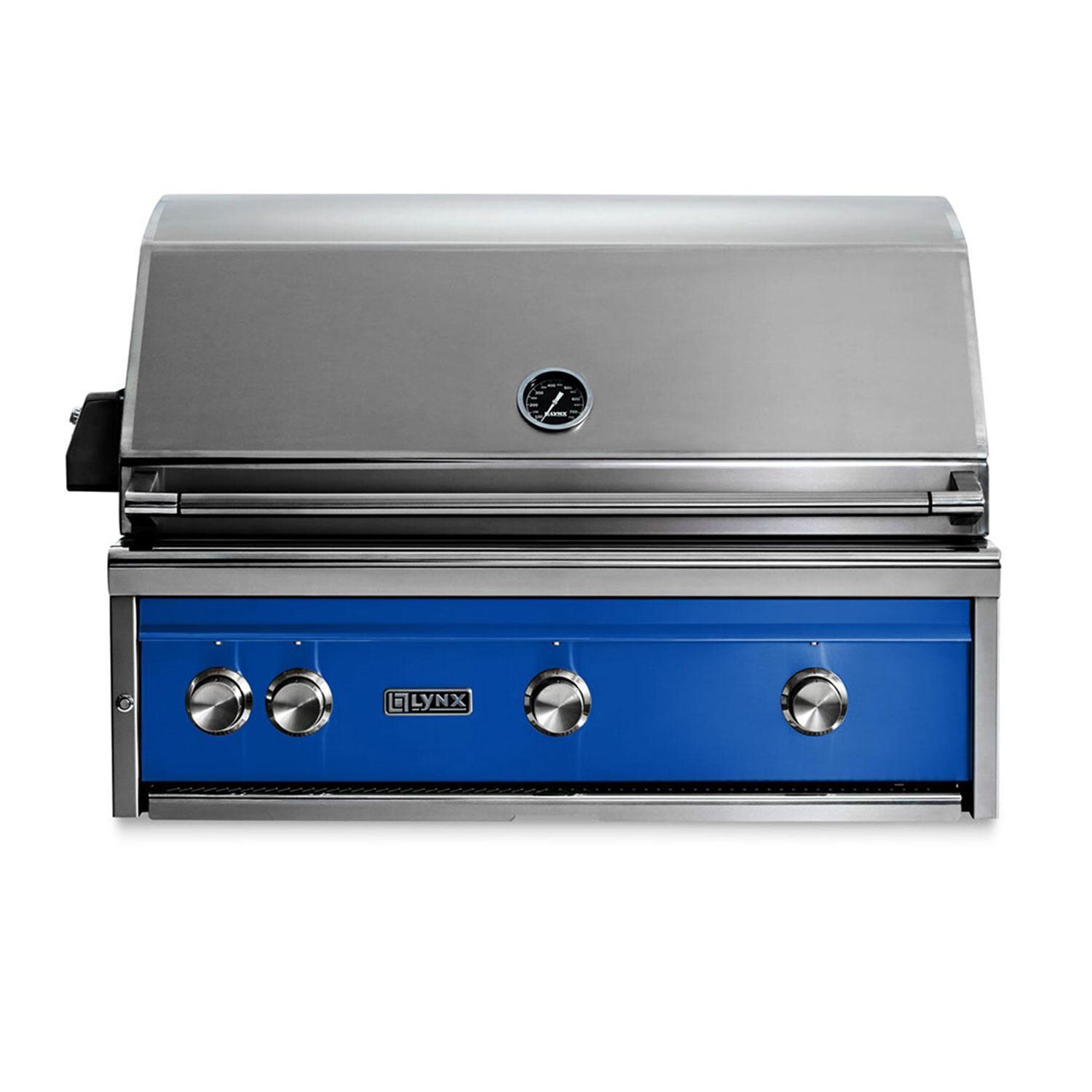 Lynx L36ATR-PBLP Professional 36 Inch Built-In All Infrared Trident Propane Gas Grill w/ Rotisserie in Pacific Blue - Display - White Background thumbnail