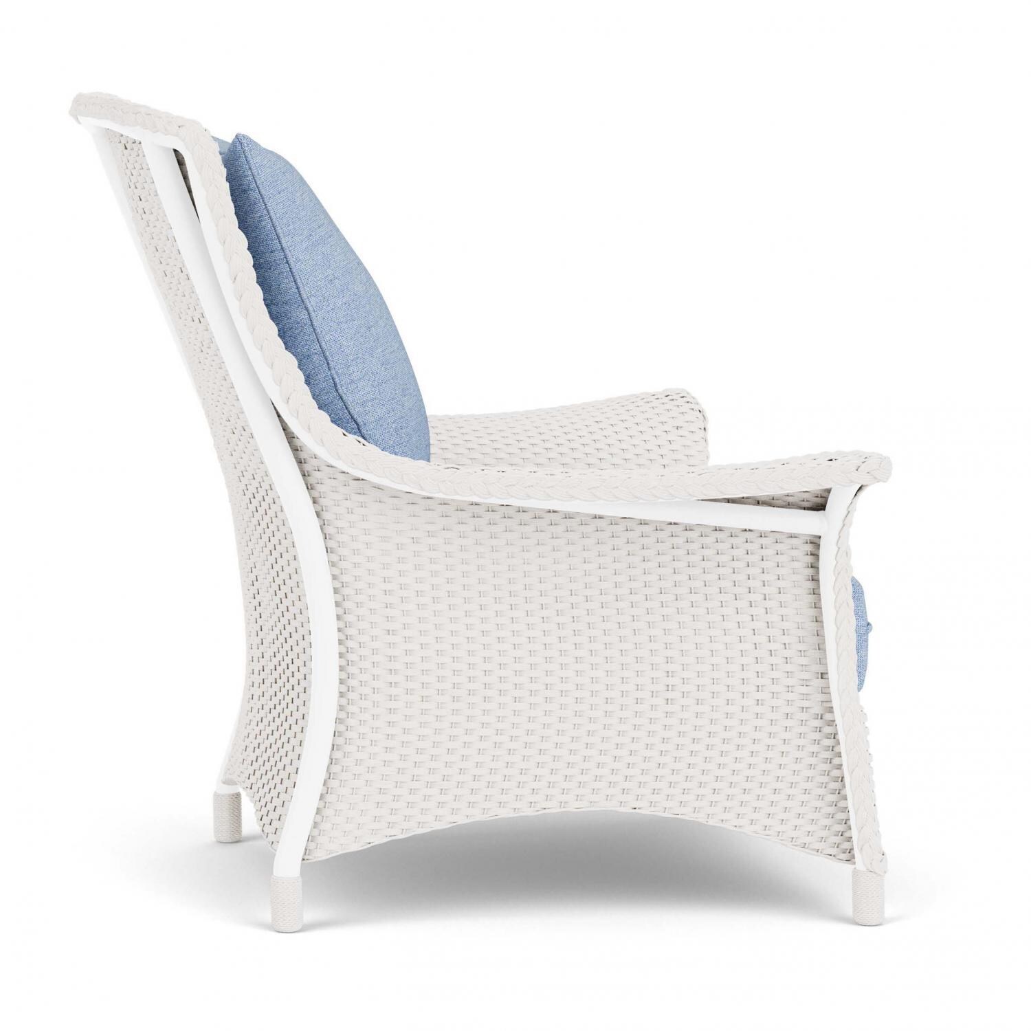 Lloyd Flanders Mandalay Lounge Chair in White Finish with Demo Skyway fabric - Side thumbnail