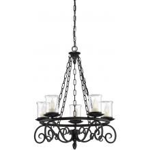 Savoy House Welch Five Light 30-Inch Outdoor Chandelier - Black - 1-1121-5-BK image