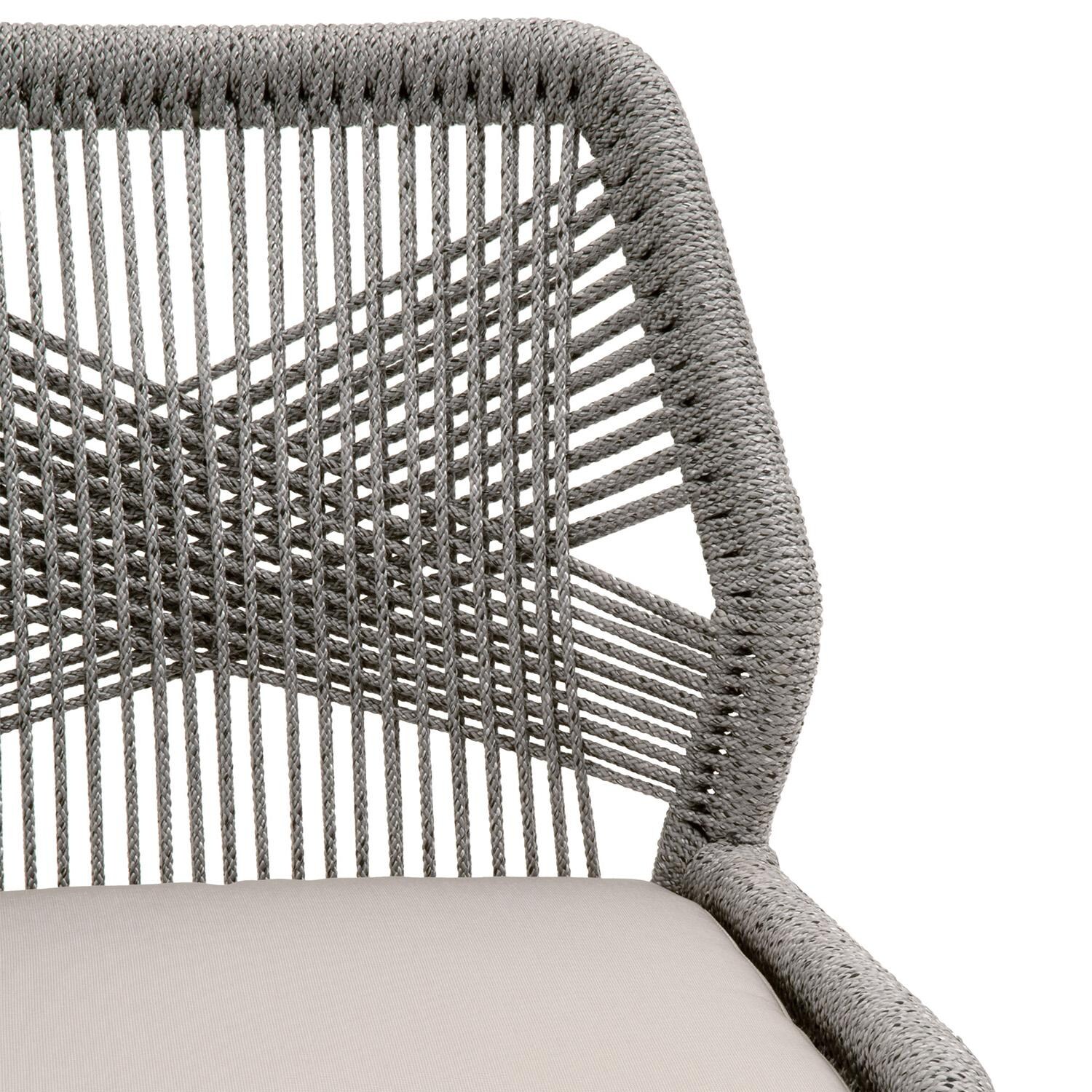 Lakeview Peninsula Way 2 Pc Woven Rope Dining Side Chair in Platinum - Back Detail thumbnail