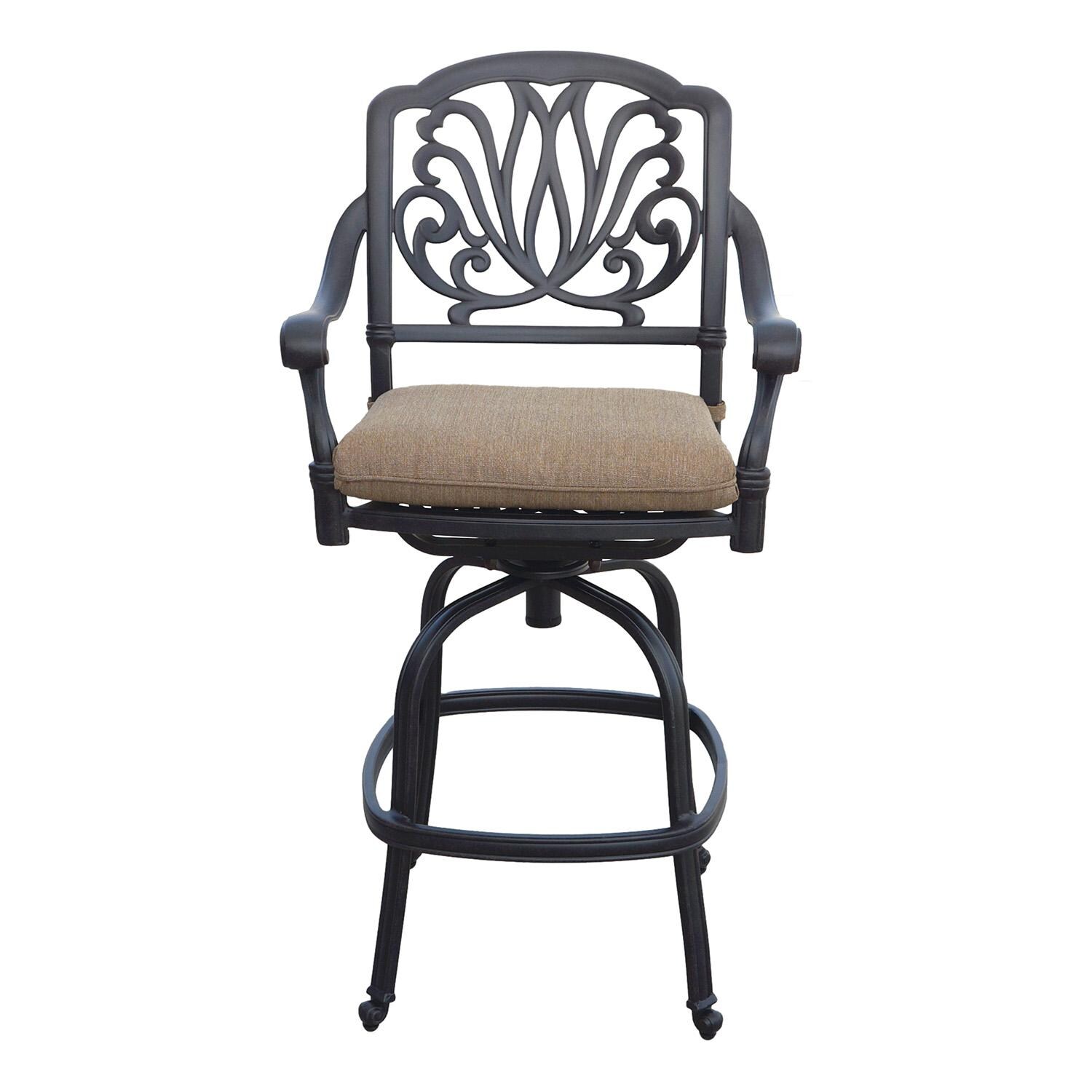 Elisabeth 5 Pc Cast Aluminum Bar Set in Antique Bronze by Darlee - Bar Stool - Detail thumbnail