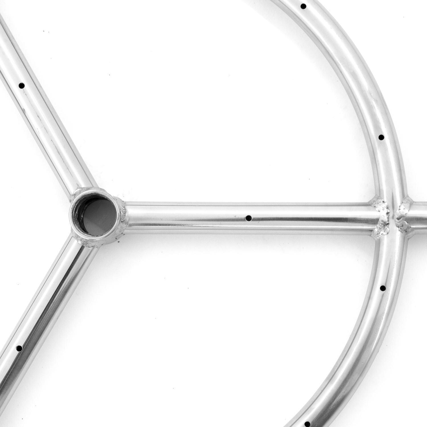  BBQGuys Signature Series 24-Inch Three-Spoke Round Propane Double-Ring Burner - Stainless Steel - Burner Detail thumbnail