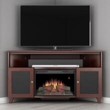 Furnitech Ambience Shaker Style 61-Inch Electric Fireplace Media Console - Dark Cherry Finish - FT61SCCFB