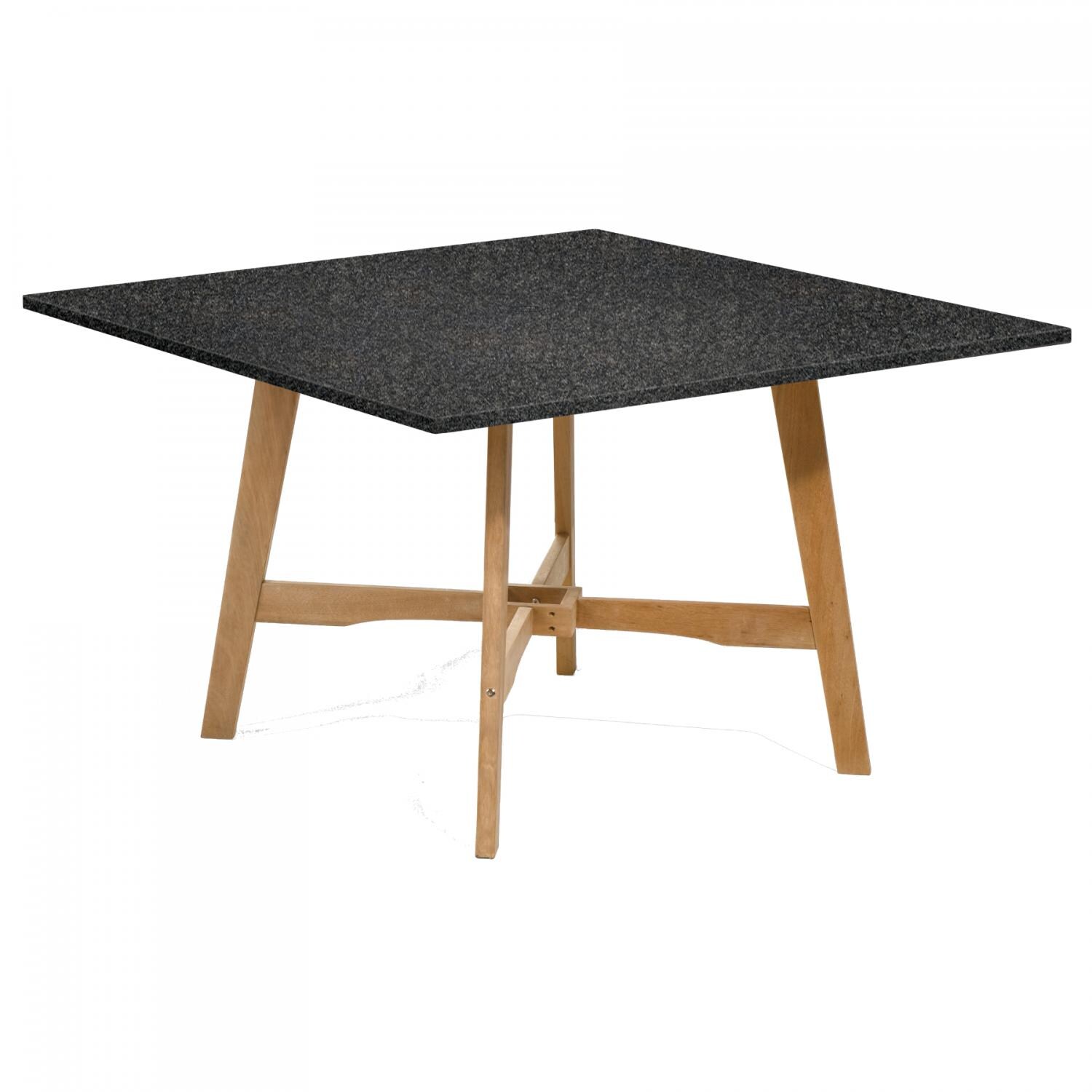 Wexford 48 Inch Square Natural Shorea Patio Dining Table W/ Lite-Core Charcoal Top thumbnail