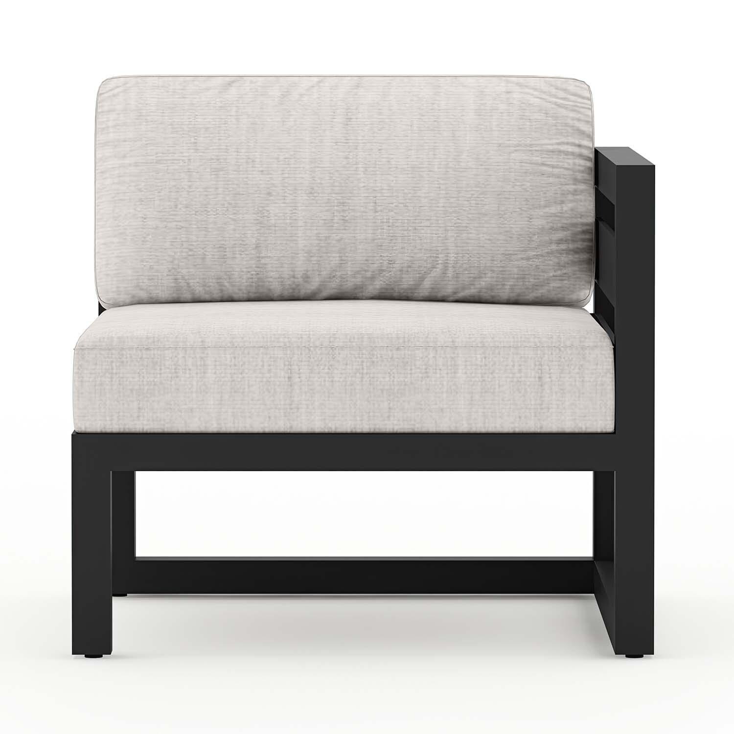 Misty Cove 6 Pc Aluminum Sectional Seating Set w/ Swivel Chairs in Black/Cast Silver by Lakeview Outdoor Designs - Right Chair - White Background thumbnail