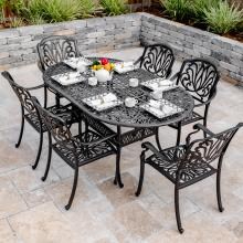 Roxbury 7 Piece Cast Aluminum Patio Dining Set W/ 72 X 42 Inch Oval Table By Darlee image