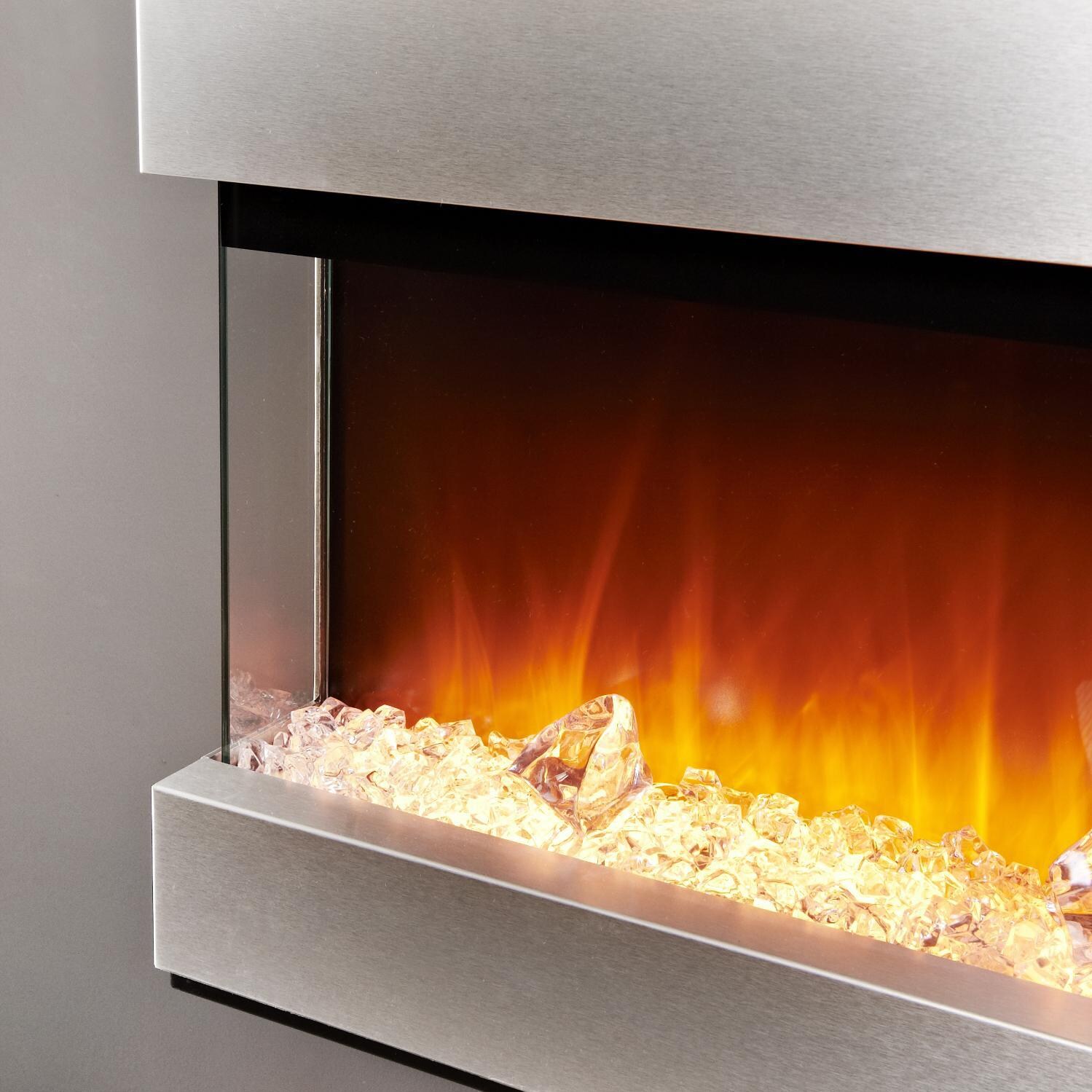 Evolution Fires - EF3SESS - Empire Electric Fireplace - Stainless Steel - Closeup 2 thumbnail