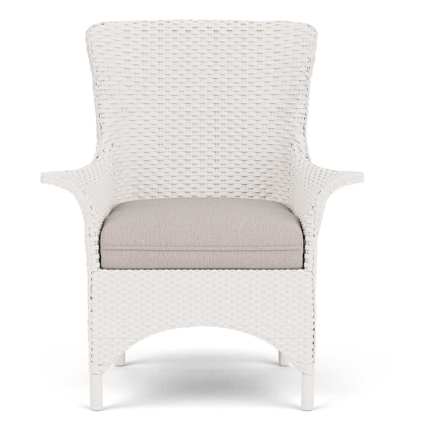 Lloyd Flanders Mandalay Dining Armchair in White Finish with Remy Cloud fabric thumbnail
