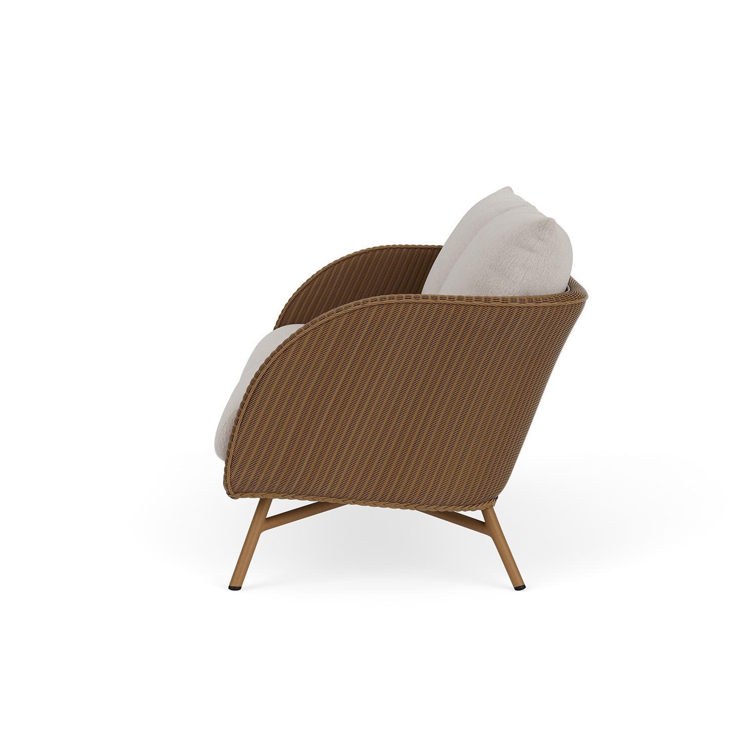 Lloyd Flanders Essence Loveseat W/Remy Cloud Fabric - Hickory Finish - Side thumbnail