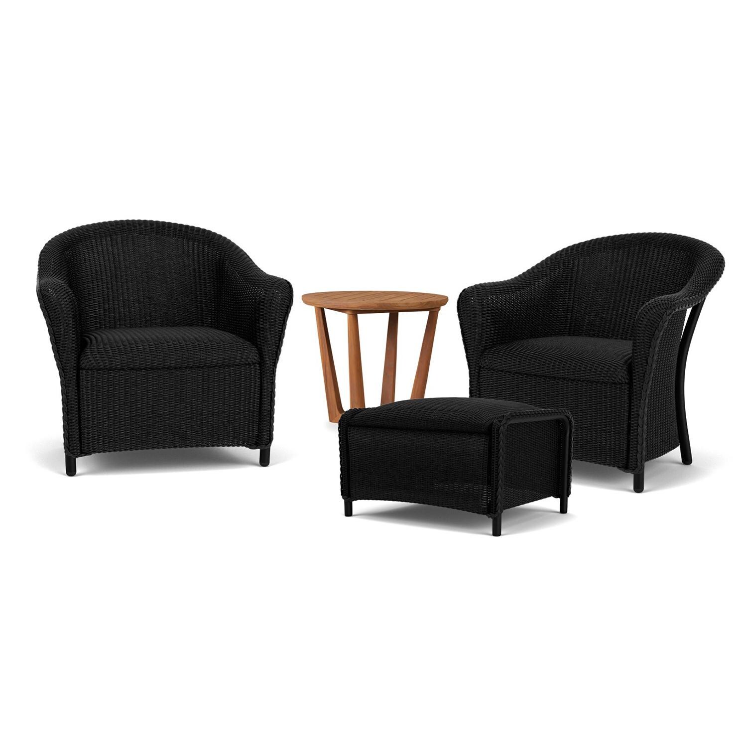 Reflections 4 Pc Lloyd Loom Seating Set in Ebony by Lloyd Flanders