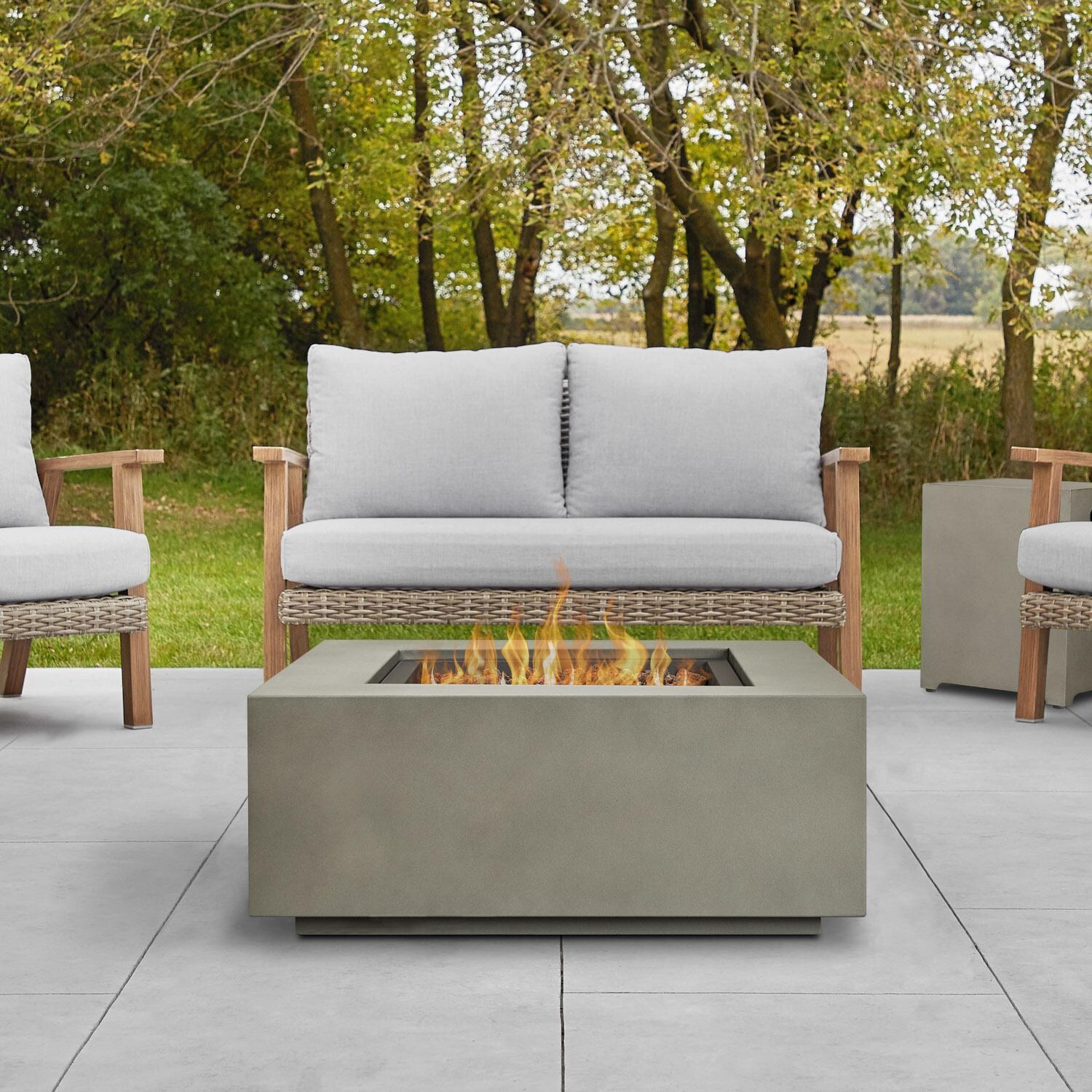 Lakeview Elysian 36-Inch Square Natural Gas Fire Table - Mist Gray (Ships as Propane w/ Conversion Kit) - SC-C9812NG-MGRY image