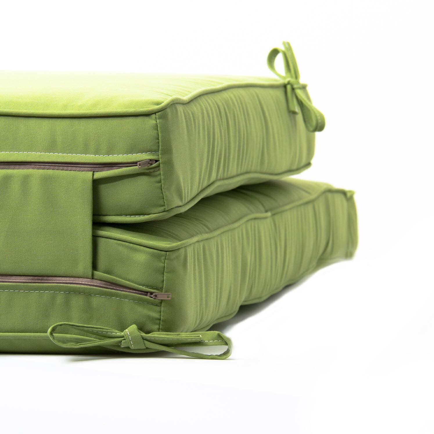 Extra Long Replacement Chaise Lounge Cushion With Piping - Zipper And Tie Detail