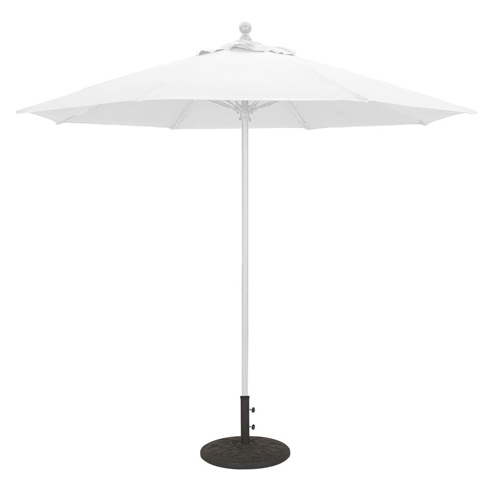Galtech 9 Ft. Bar Height Octagonal Aluminum Patio Market Umbrella W/ Push Lift - White Frame W/ Sunbrella Canvas Natural Canopy