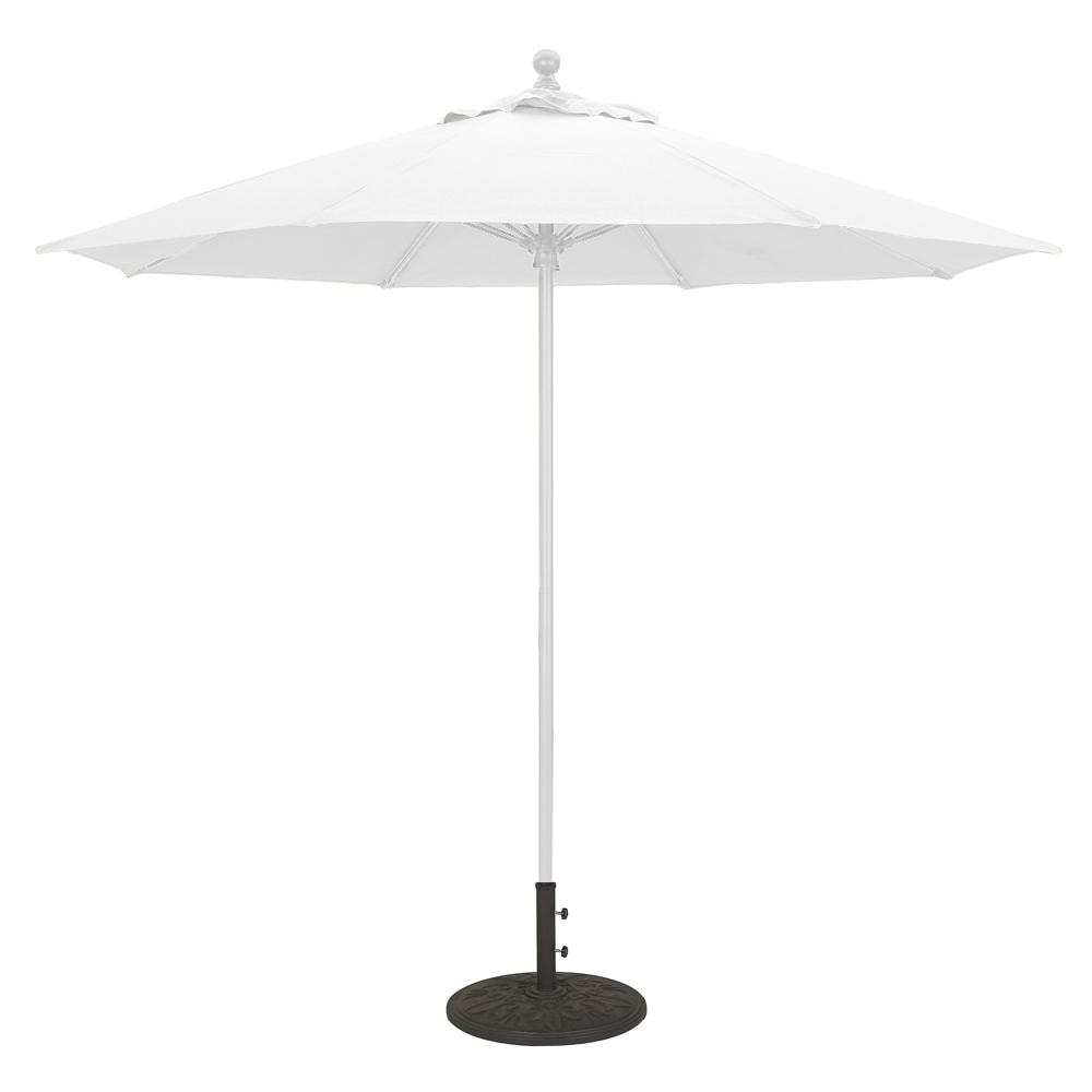 Galtech 9 Ft. Octagonal Bar Height Aluminum Patio Umbrella W/ Manual Lift - White Frame W/ Natural Sunbrella Fabric (Umbrella Base Not Included) thumbnail