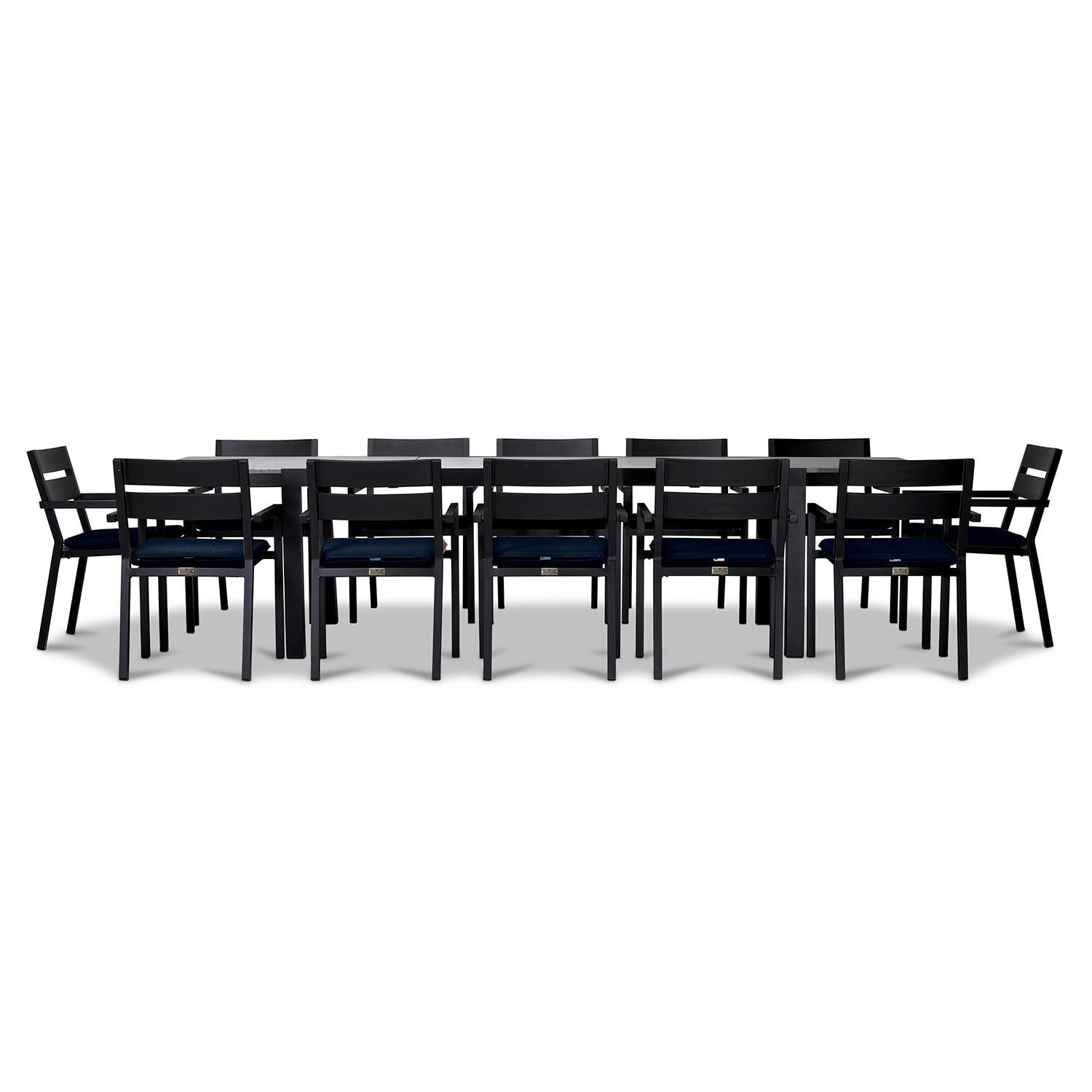 Calm Bay 13 Pc Extendable Dining Set in Black/Spectrum Indigo by Lakeview - White Background 3 thumbnail