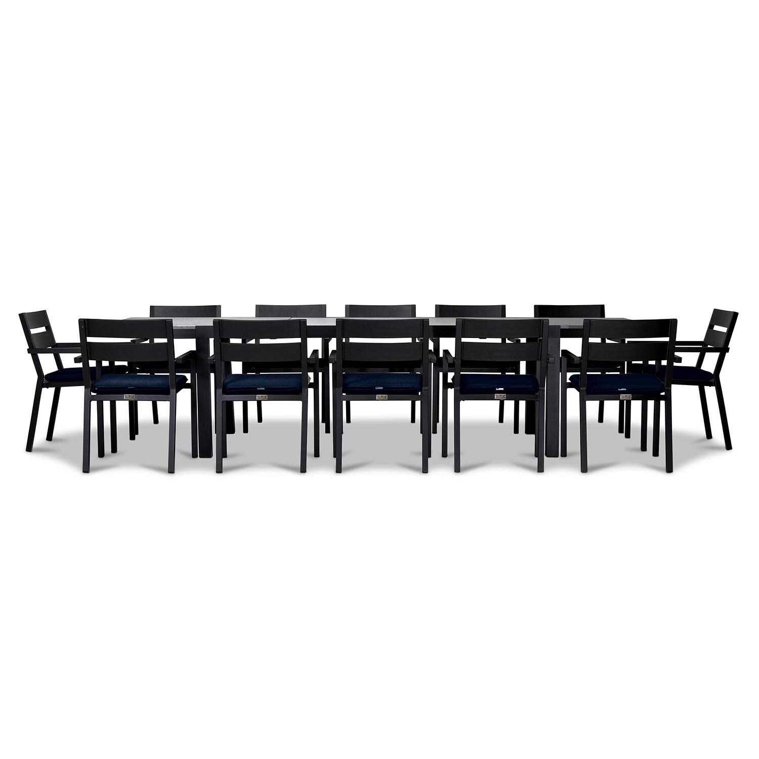 Calm Bay 13 Pc Extendable Dining Set in Black/Spectrum Indigo by Lakeview - White Background 3 thumbnail