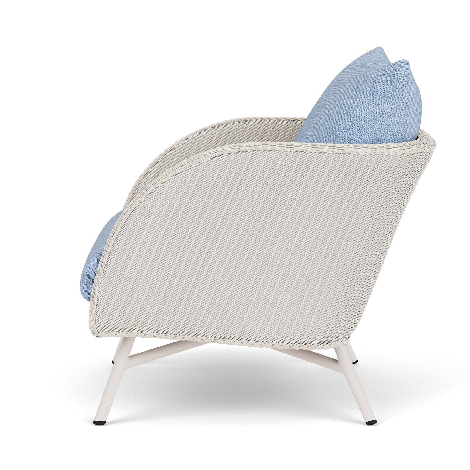 Lloyd Flanders Essence Lounge Chair W/Demo Skyway Fabric - Antique White Finish - Side thumbnail