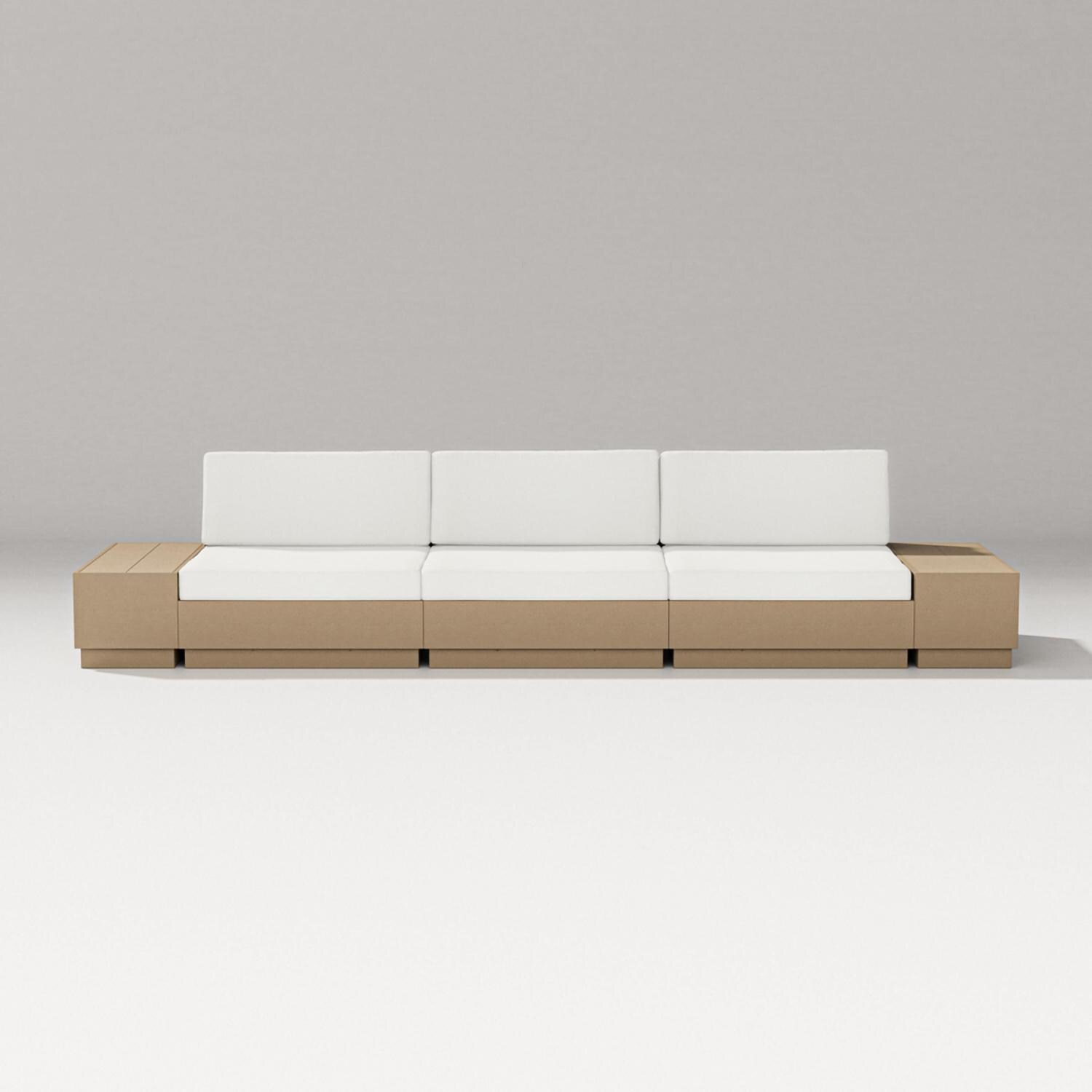 PW Designer Series Elevate 5 Pc Recycled Plastic Seating Set in Vintage Sahara/Natural Linen - Set - White Background thumbnail
