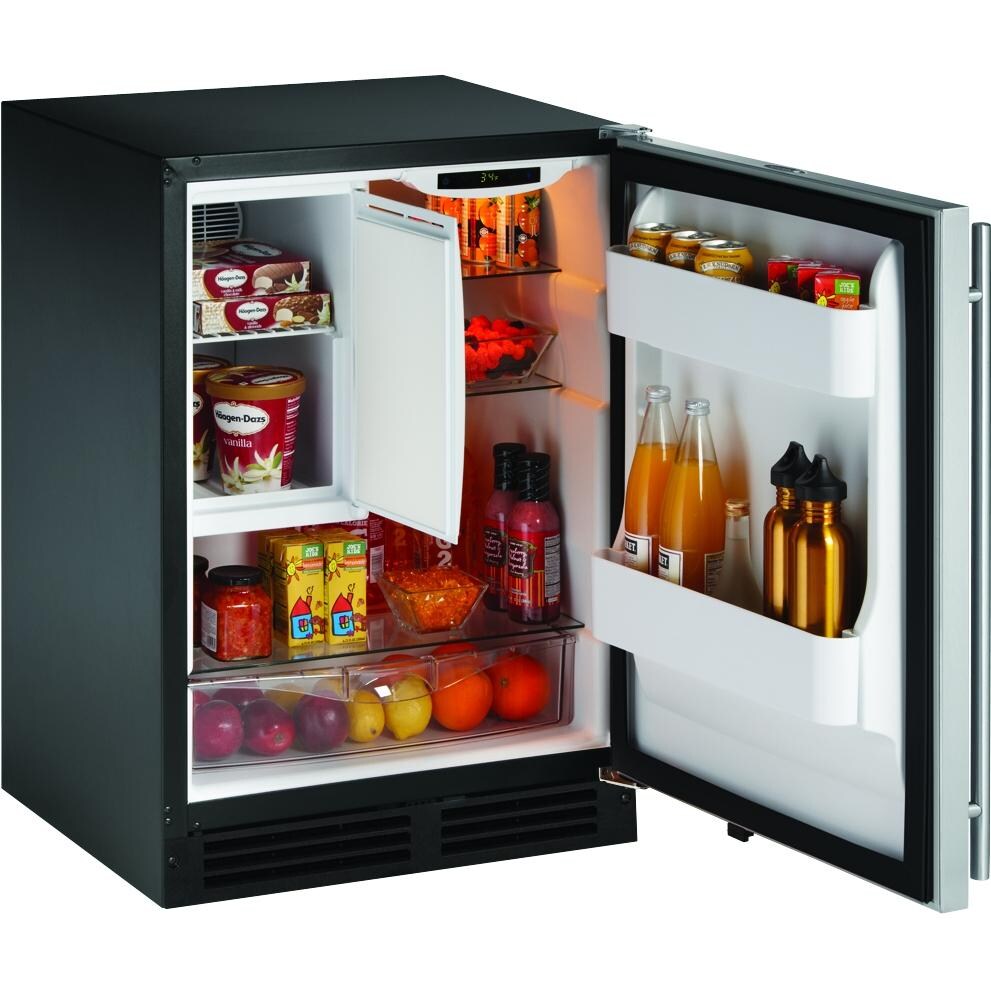 U-Line 5.7 Cu. Ft. Compact Refrigerator / Freezer With Right Hinge - 2175RFS - Open View thumbnail