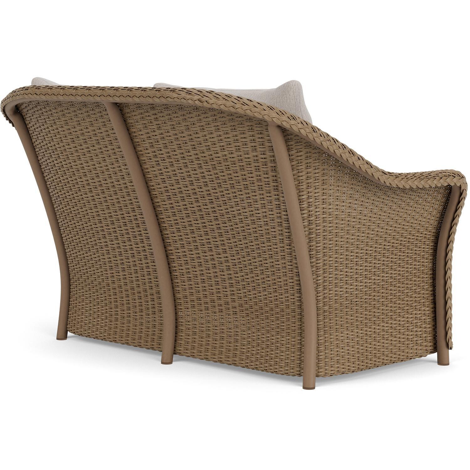 Lloyd Flanders Weekend Retreat Loveseat in Fawn Finish W/ Remy Cloud Fabric - Back Right thumbnail