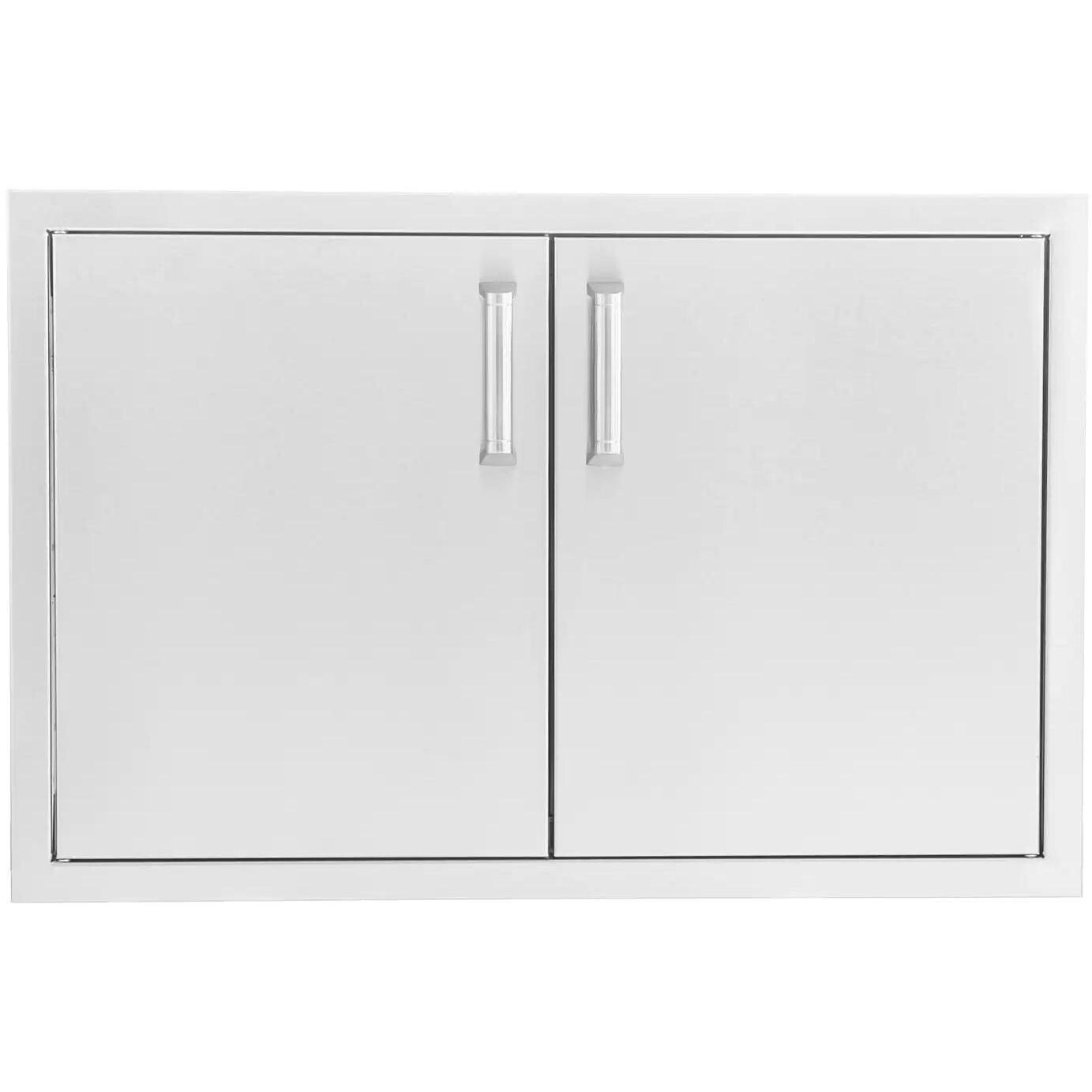BBQGuys Signature 32-Inch Stainless Steel Sealed Dry Storage Pantry With Shelf - Front View - White Background thumbnail
