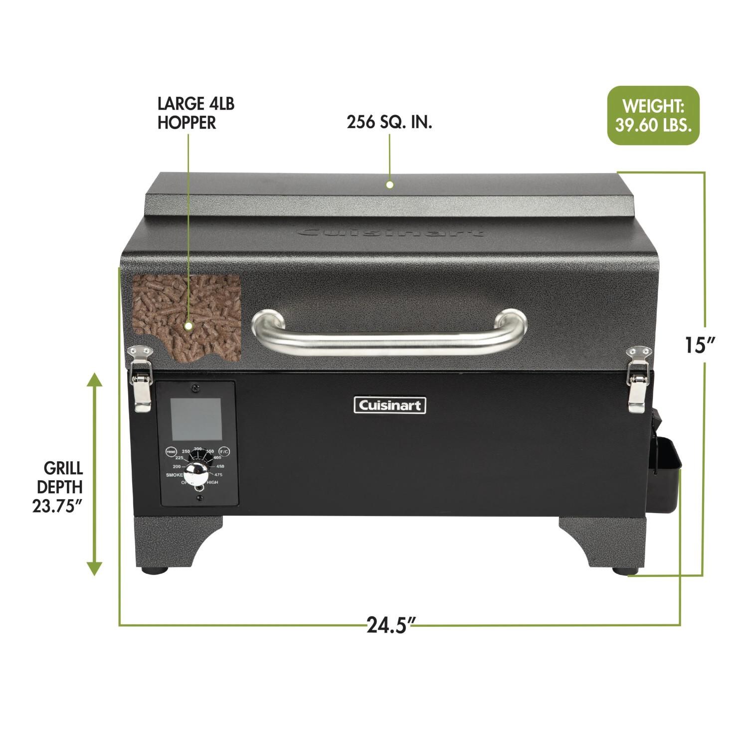 Cuisinart CPG-256 24-Inch Portable Wood Pellet Grill & Smoker - Dimensions thumbnail