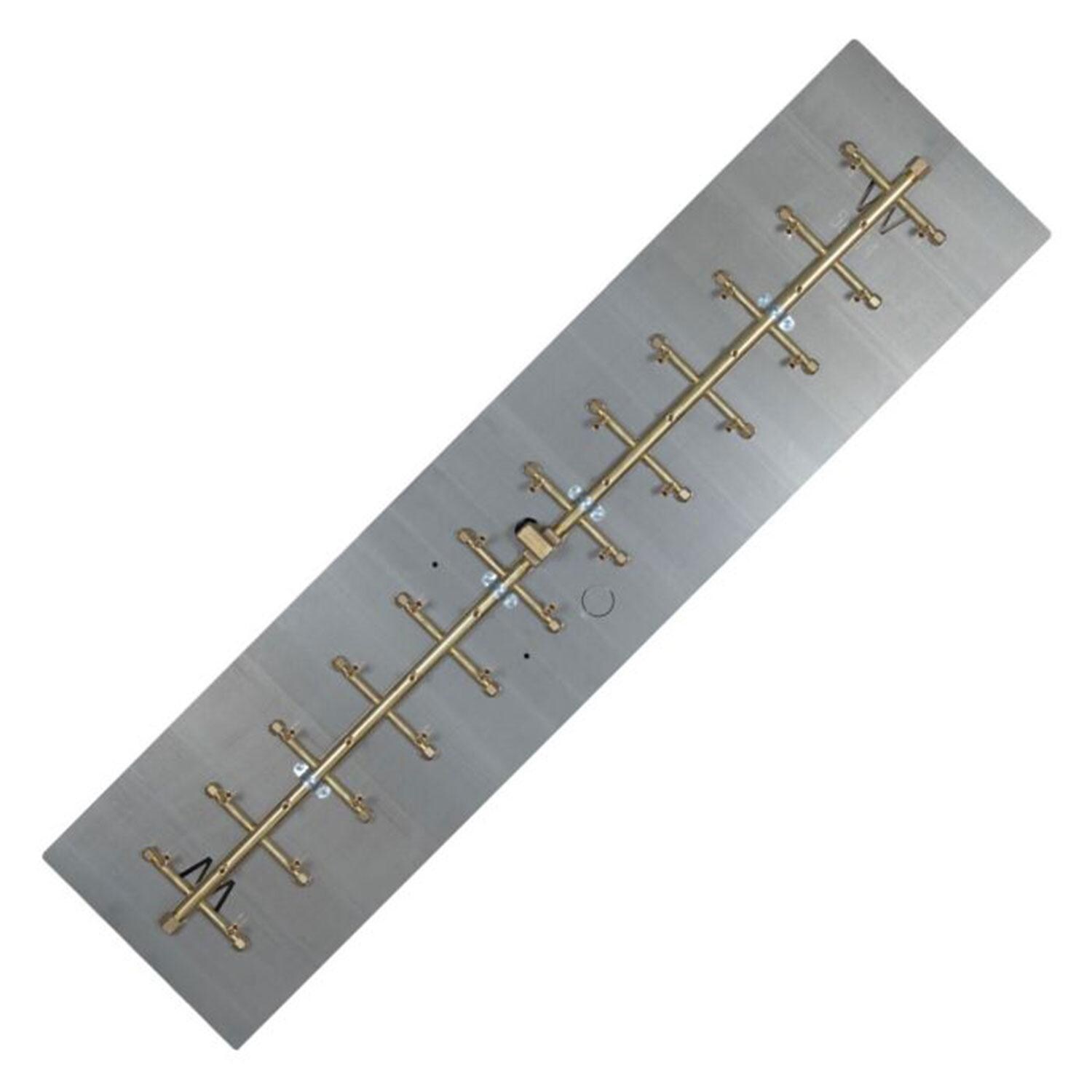 Warming Trends 53 3/4 X 7 Tree-Style Brass Natural Gas/Propane Burner w/ 58 X 14-in Plate & Double Flex Line Kit