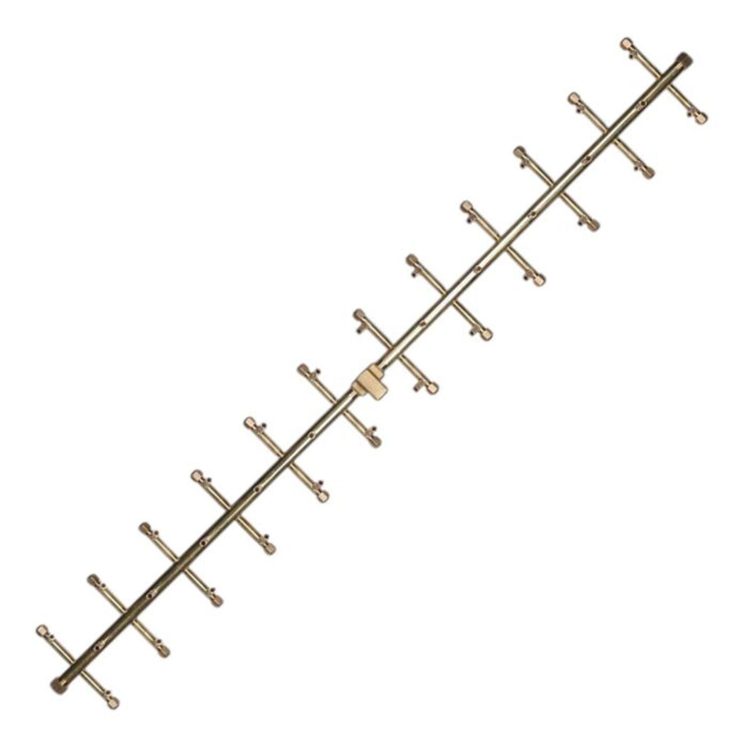 Warming Trends 53 3/4 X 7 Tree-Style Brass Natural Gas/Propane Burner w/ 58 X 14-in Plate - White Background thumbnail