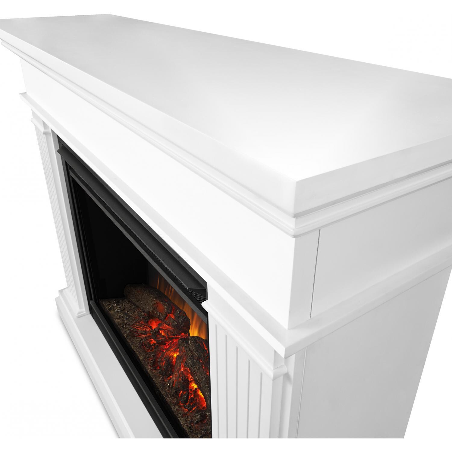Real Flame 8070E-W Kennedy Grand 55-Inch Electric Fireplace W/ Mantel - White - Corner thumbnail