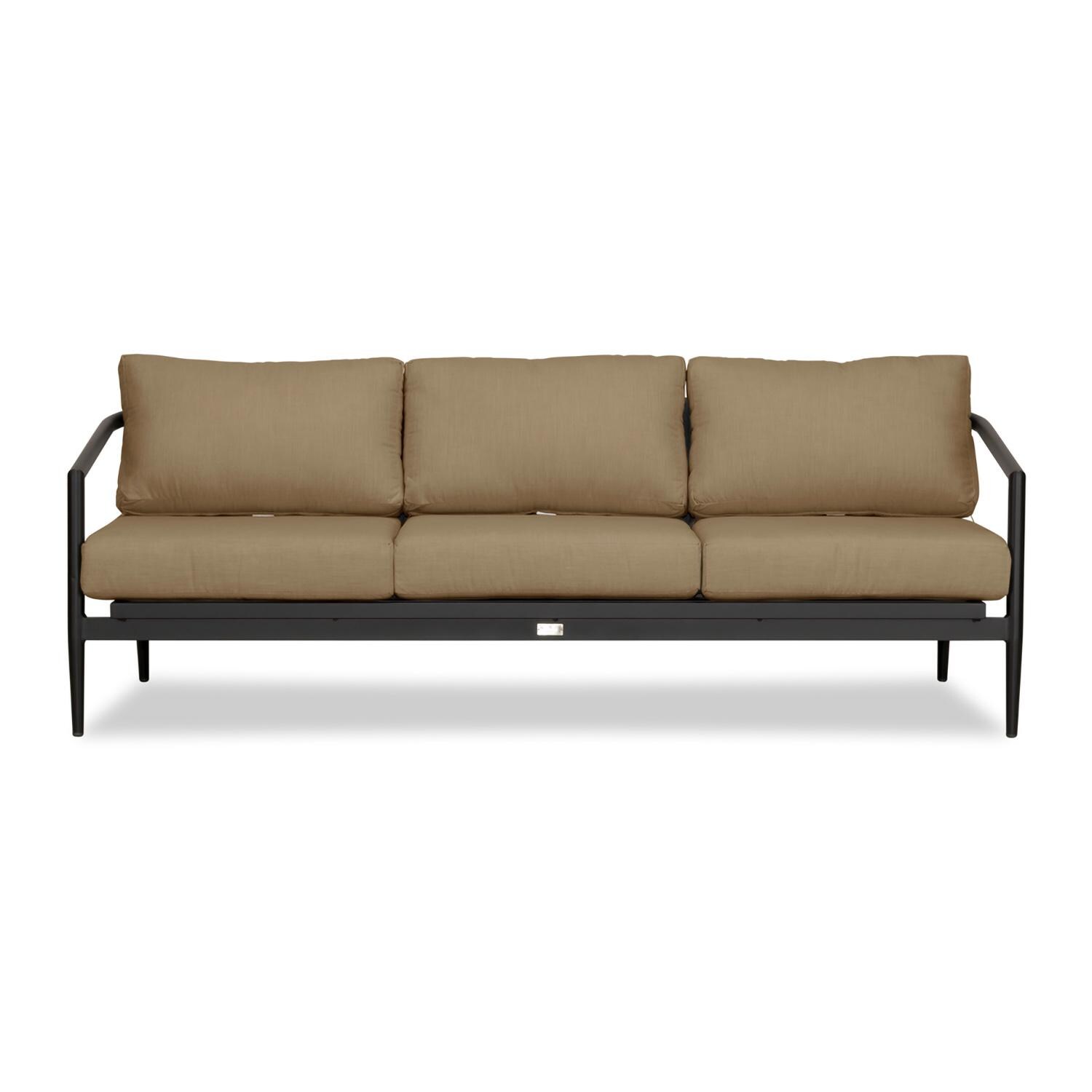 Midnight Cove 3 Person Aluminum Sofa in Black/Heather Beige by Lakeview Outdoor Designs