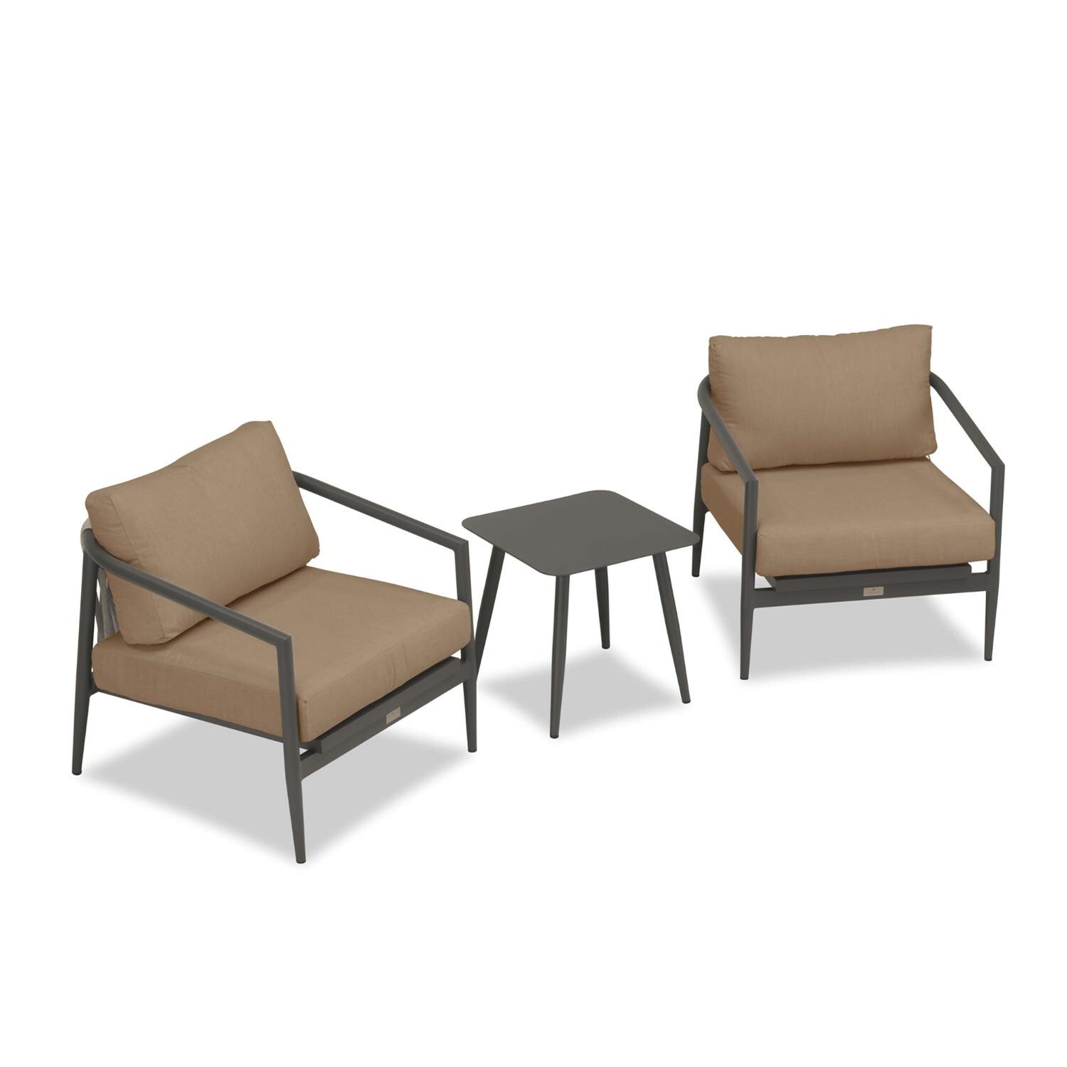 Lakeview Midnight Cove 3 Pc Aluminum Club Chair Seating Set in Slate/Pebble Gray/Heather Beige - Top - White Background thumbnail