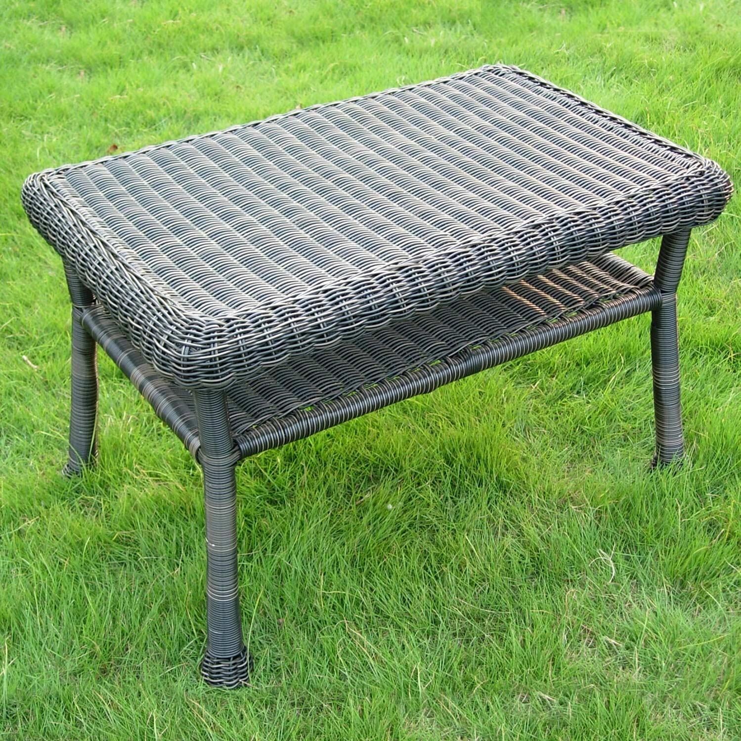 North Cape Portland Resin Wicker Coffee Table Espresso BBQGuys
