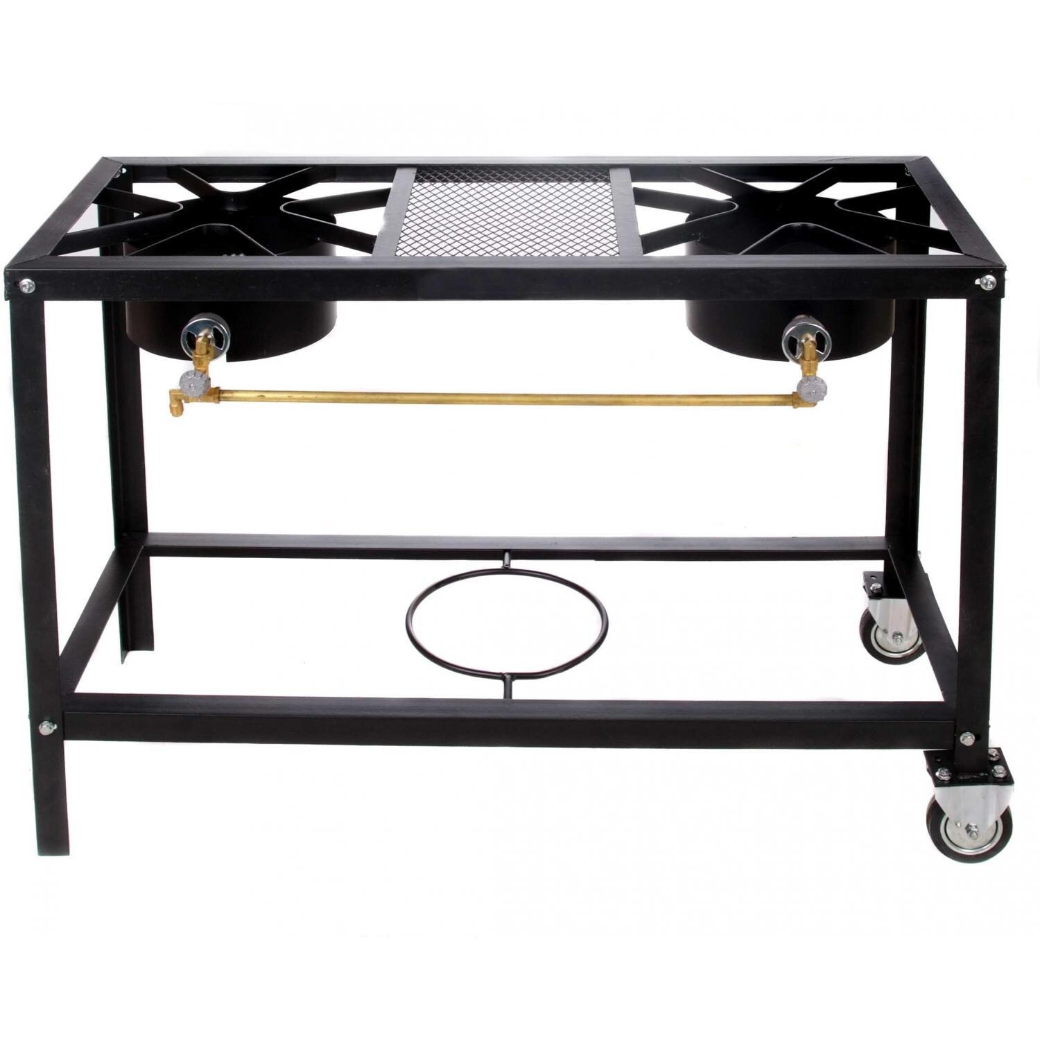 Cajun Cookware 2-Burner Propane Gas Stove On Cart - GL588 thumbnail