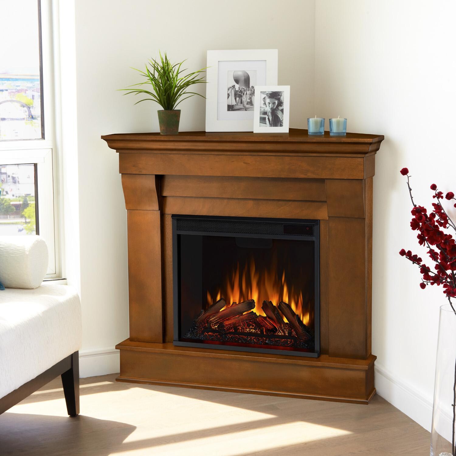Real Flame 5950E-E Chateau 40-Inch Corner Electric Fireplace With Mantel - Espresso image