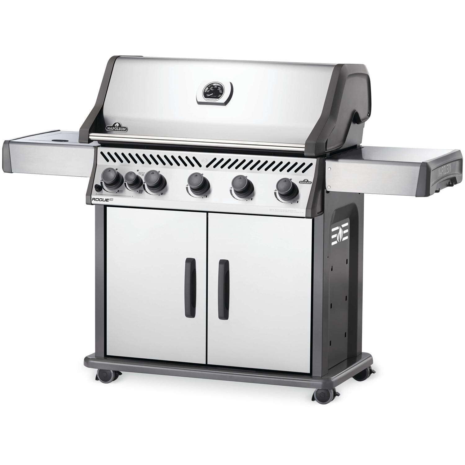 Napoleon RXT625SIBPSS-1 Rogue XT 625 SIB Propane Gas Grill with Infrared Side Burner - Stainless Steel - Right Side Angled View thumbnail