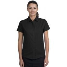 Port Authority Ladies Easy Care Short Sleeve Shirt Medium - Black/Light Stone image