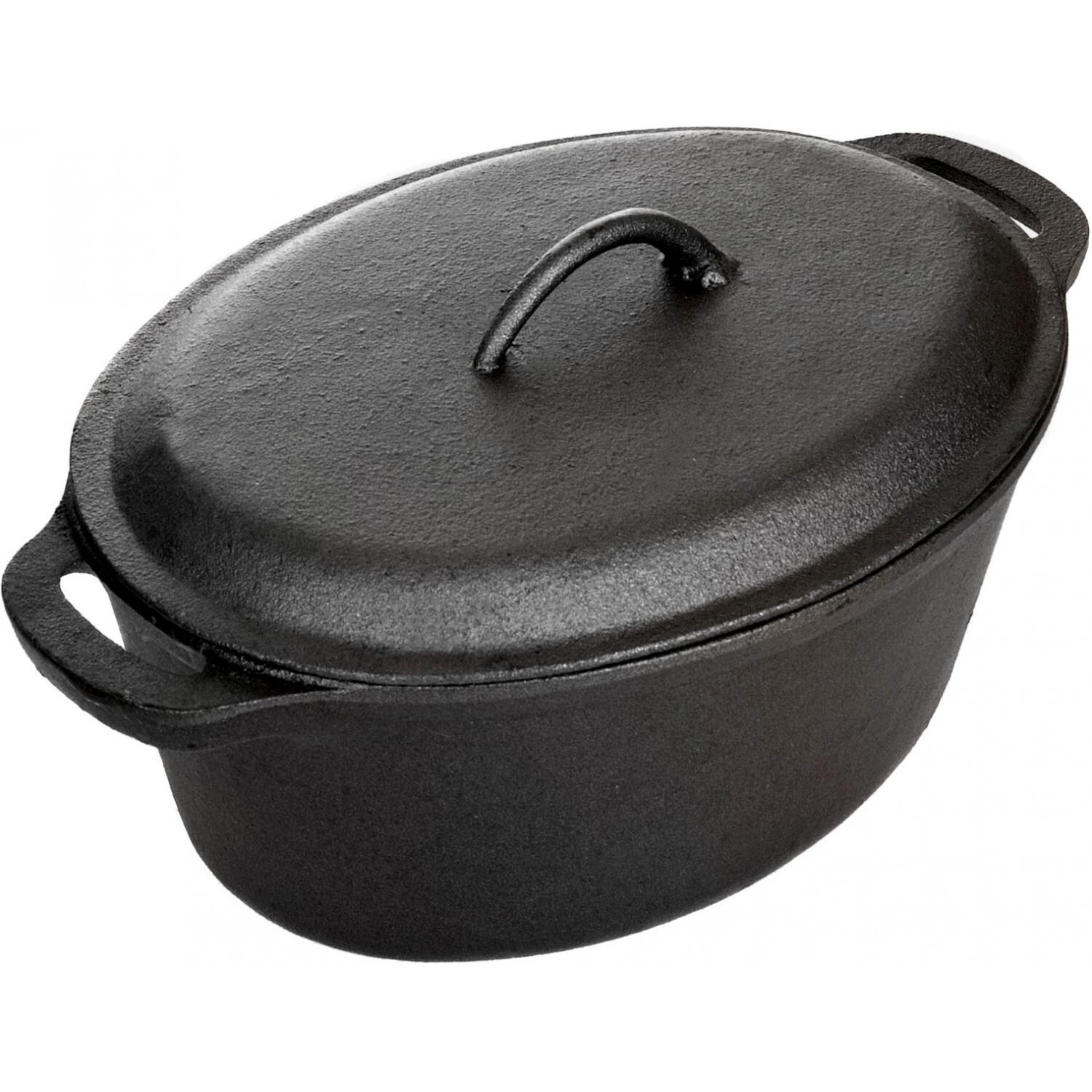 Cajun Cookware 5-Quart Seasoned Cast Iron Oval Casserole Pot - GL10499A1S thumbnail