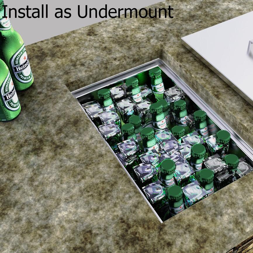 Sunstone Dual Mount 14-Inch Ice Bin With Cover - Installed in Undermount Configuration thumbnail