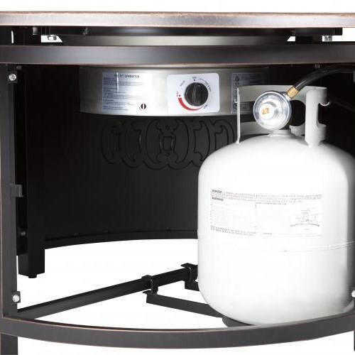 Ultimate Patio Cabin Parc 50,000 BTU Propane Round Fire Pit Table - Cast Aluminum - 62262 - With Propane Tank thumbnail