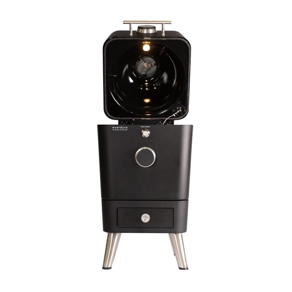 Everdure HBCE4KBUS Everdure 4K 21-in Charcoal Grill & Smoker - Black - HBCE4KBUS - Open - White Background