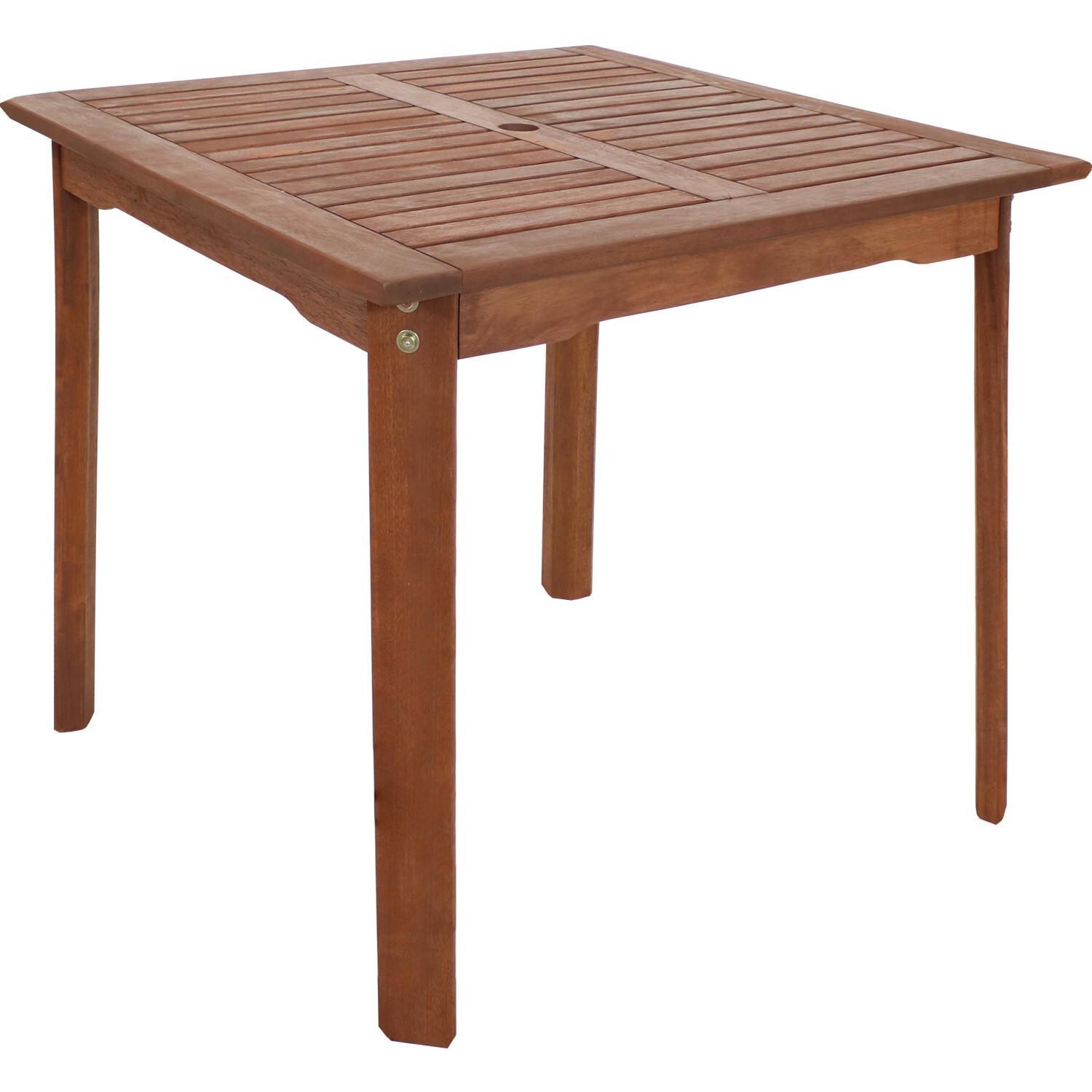Ultimate Patio 31 1/2-Inch Meranti Wood Square Table W/ Teak Oil Finish - Full View thumbnail